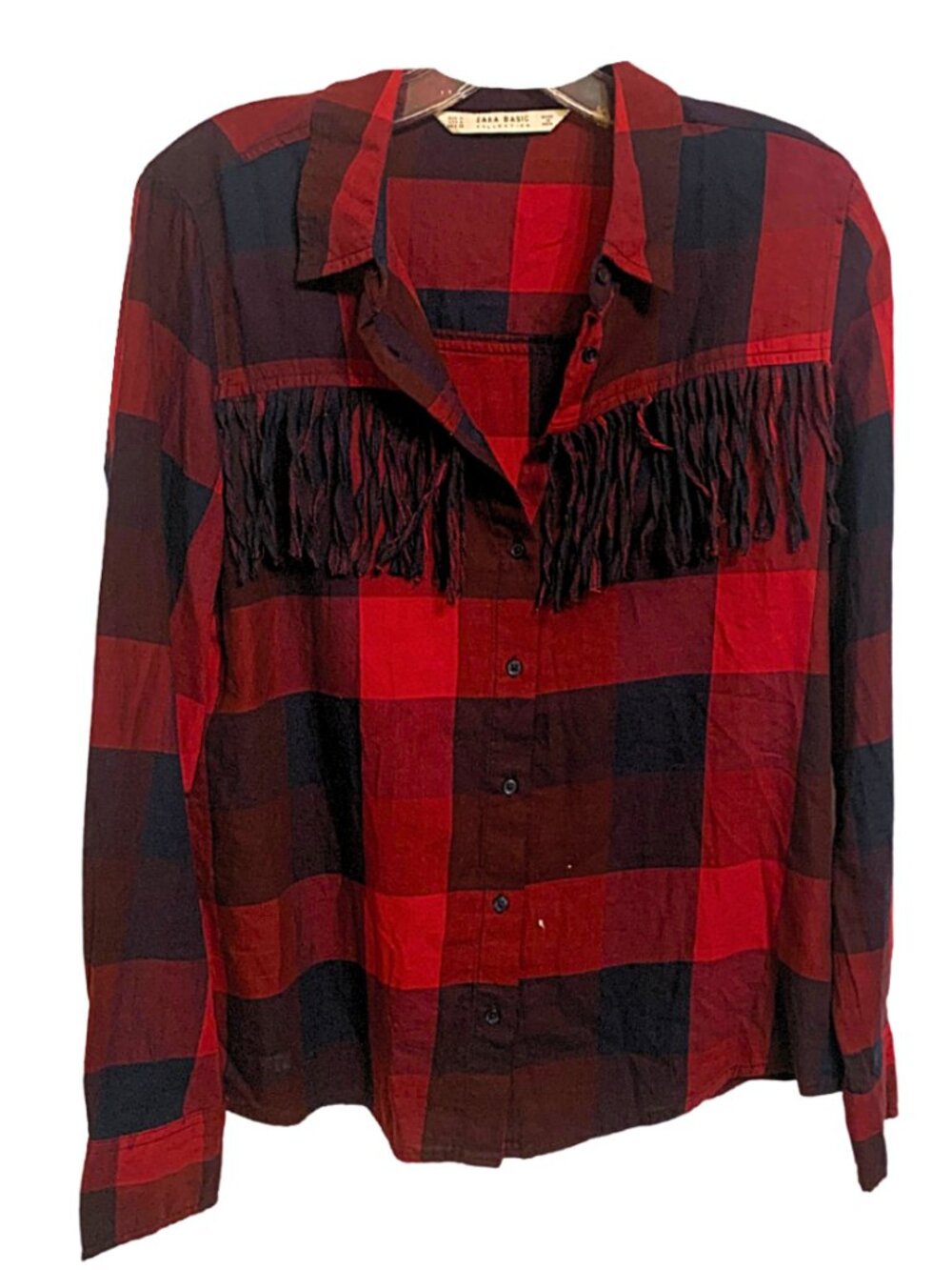 Zara Basic Fringe Flannel
